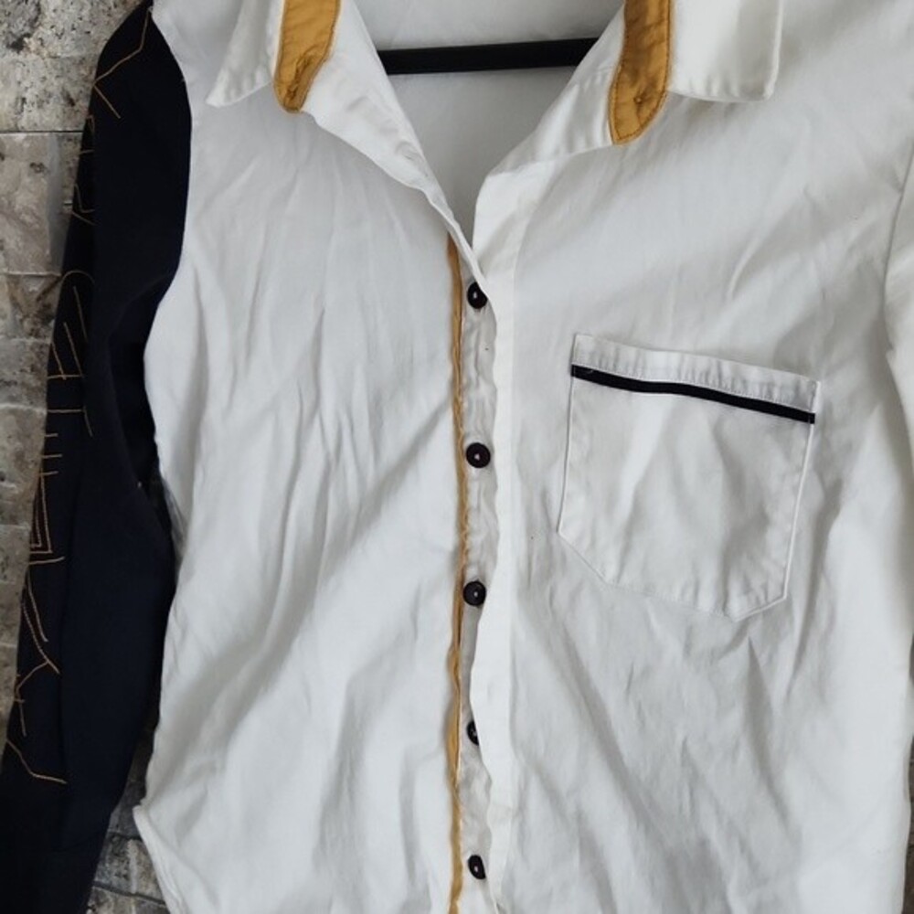 Katharine Kidd Button Down Top Long Sleeve Size 2 Made in USA - Picture 2 of 6